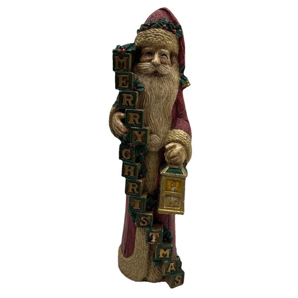Kurt S. Adler Santa Claus Merry Christmas Blocks Lantern 9” Figure Rare